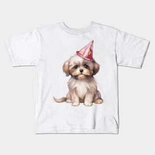 Birthday Shih Tzu Dog Kids T-Shirt